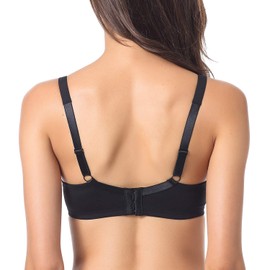 Gratlin Women's Full Cup Lightly Lined Plunge Underwire Maternity Nursing Bra Black 38C