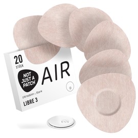 Not Just A Patch Air Freestyle Libre 3 Plus Sensor Plasters (Pack of 20) - Sweat-Resistant, Thin, Strong & Lightweight for Secure Hold and Gentle Protection - 14 Days Wearing Time (Beige)