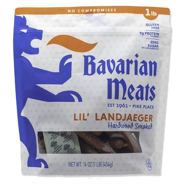 Bavarian Meats Lil' Landjaeger Hardwood Smoked Zero Sugar sausage sticks 16 0z