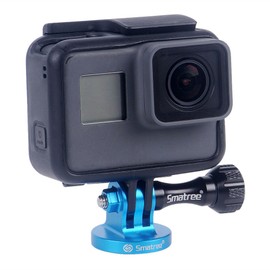 Smatree Aluminum Tripod Mount Adapter for GoPro Session,GoPro Hero Max,GoPro HERO 2018, GoPro HERO Fusion, GoPro HERO 11/10/9/8/7/6/5/4/3/2/1 Cameras Blue