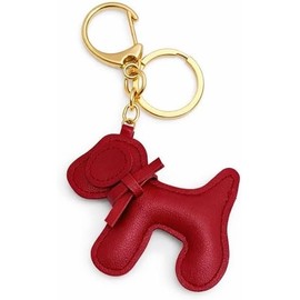 Llavero de Perro en Piel Sintética, ligero y resistente. Diseño Cute, Estilo Trendy, para Coche, Bolso, Mochila y Maleta, Regalo Original