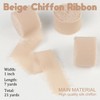 Mlurcu Beige Chiffon Ribbon - 1 Inch x 21 Yards