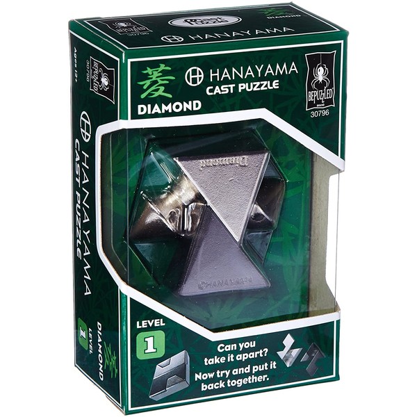 Bepuzzled Hanayama Level 1 Diamond Metal-Cast Brain Teaser Puzzle