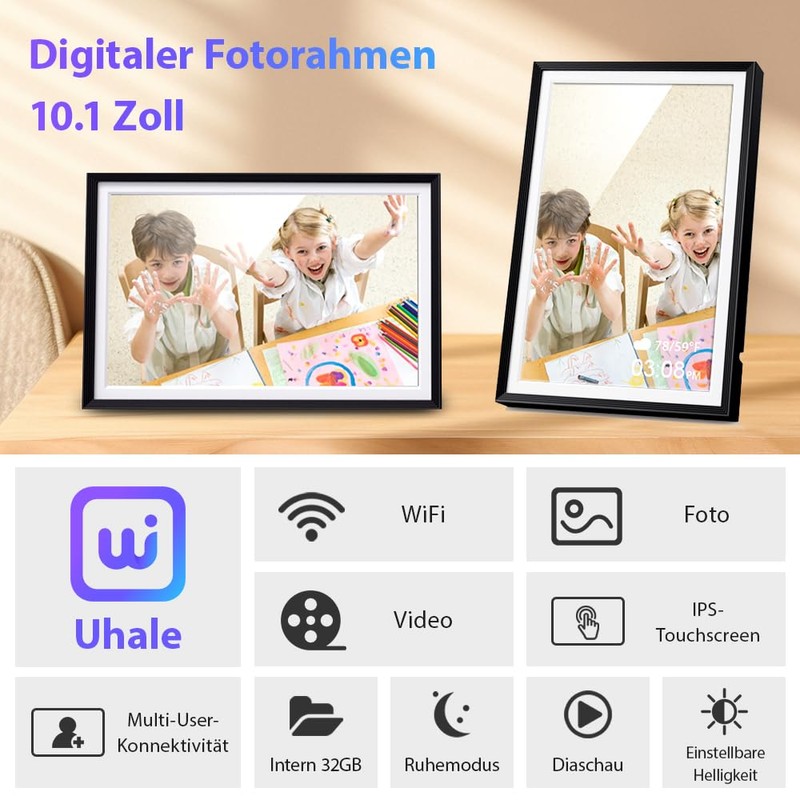 Fine Life Pro 10.1 Inch WiFi Digital Picture Frame, 1280
