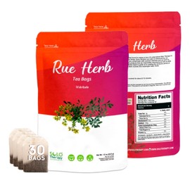 Rue Herb Tea Bags - 30 Tea Bags, Ruta graveolens Herbal Tea Bags - Resealable Bag - No Additives, No Preservatives (30 Tea Bags, Rue Herb)