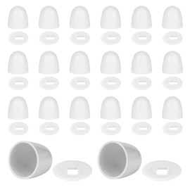 GZJoSum 20Packs Universal Toilet Bolt Caps Plastic Round Push On Toilet Bowl Caps Covers Seat Floor with Extra Washers for Bowl Screws 1.45" Height
