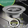 Kitchen Sink Drain Strainer 3 in 1, 304 Stainless Steel