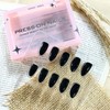 LWTZLW Black Press on Nails Short Almond False Nails Simple