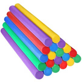 Frienda 20 Pcs Solid Pool Noodles 1.57 x 35.83 Inches Craft Foam Noodles DIY Craft Foam Swimming Pool Noodles Round Foam Tube for Kids Floating Noodles Craft Projects, Assorted Colors
