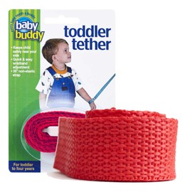 Toddler Tether by Baby Buddy, Child Safety Leash, Toddler Travel Essential, Child and Baby Tether Strap for Walking, Safety Walking Guide for Children and Parents, Red, 1 Count