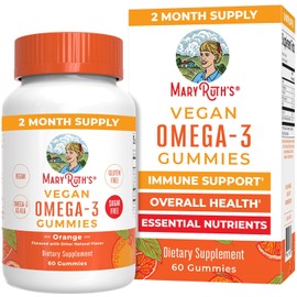 MaryRuth Organics | Adult Omega 3 Gummies, Orange, 60 ct | Gomitas Omega 3 para adultos, naranja, 60 unidades