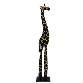 39" Foot Tall Hand Carved Wooden African Baby Giraffe Statue Sculpture