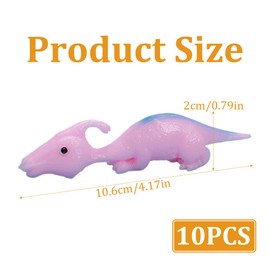 Slingshot Dinosaur Finger Toys, 10 Pieces Rubber Stretchy Slingshot Dinosaurs, Dinosaur Slingshot Toys for kids, Dinosaur Finger Slingshots, Gifts for Kids, Multicolor, Random Color