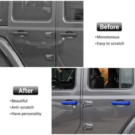 CheroCar for Jeep JL Door Handle Cover Trim Tailgate Handle Cover for 2018-2021 Jeep Wrangler JL JLU Sports Sahara Freedom Rubicon 2-Door & 4-Door Exterior Accessories (Blue)