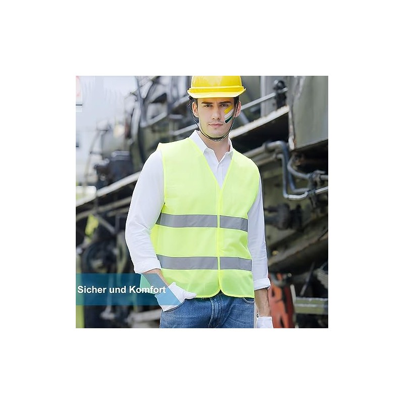 Pack of 6 Safety Vests, 360° Reflective Car Vest, Washable,