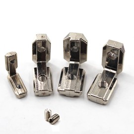 4545 Corner Bracket T Slot Corner Connector L-Shape Corner Joint Bracket for European Standard Aluminum Profile Come with Screws (Pack of 10)