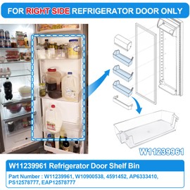 [UPGRADED] W11239961 Refrigerator Door Shelf Replacement Compatible with Whirlpool Refrigerator Door Shelf Replace W10900538,AP6333410,WRS325SDHZ01 WRS321SDHZ01 WRS315 WRS325 Refrigerator Shelves Part