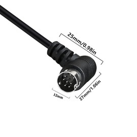 HUHANGGod S-Video Mini 8-Pin DIN Cable Double 90 Degree Male to Male Adapter for TV Receiver TV Monitor Projector (50 cm)