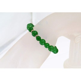 Yunomi Chrysoprase Power Stone Healing Bracelet, 0.4 / 0.3 inch (10 / 8 mm), 10 Balls Each, Size 17, Natural Stone, Green Chalcedony, Stone, chrysoprase