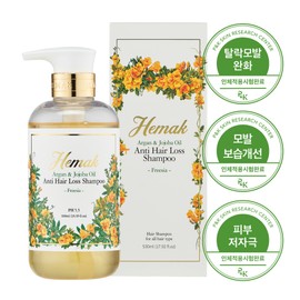 Hemak (self-produced product) Hemac Argan Jojoba Oil Hair Loss Shampoo Freesia Scent 550ml / Damaged Hair Care Green / 헤막 아르간 호호바오일 탈모샴푸 프리지아향 550ml / 손상모발케어 그린