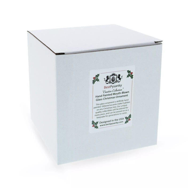 BESTPYSANKY Waving Flag of Austria Blown Glass Christmas Ornament