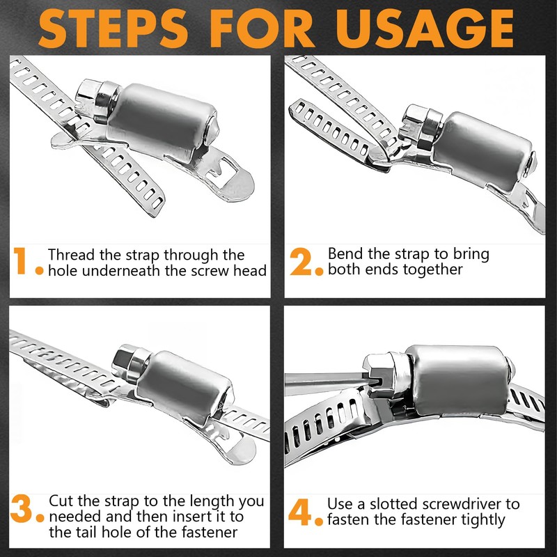 185Pcs 304 Stainless Steel Hose Clamp Kit w/Case & Tools,