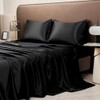 JUWENIN Silky Soft Solid Matte-Satin Bed Sheet Sets Shiny-Free,Deep Pocket
