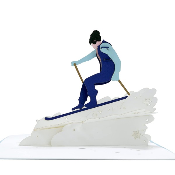 CUTPOPUP Birthday Card Pop Up, Father's Day, 3D Greeting Card (Ski-ing)