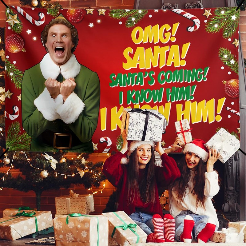 Funny Christmas Banner Happy Xmas Backdrop Sign Funny Winter Xmas