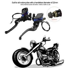 Yctze Motorcycle Brake Clutch Master 22 mm Universal Motorcycle CNC Scooter Adjustment Interchangeable Brake Pump Black, black