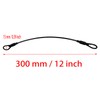 4 Pcs Black 3mm Diameter Braided Steel Safety Lanyard Cable