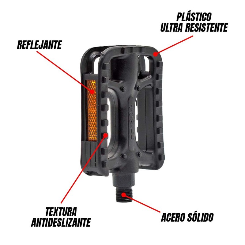 ALTREGO Pedales Bicicleta con Reflejante y Antiderrapante Rosca 9/1 =