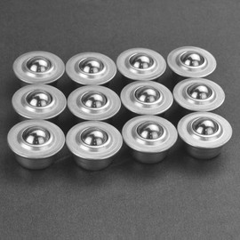 CODIRATO 12 Pieces Carbon Steel Ball Castors Universal Metal Ball Bearing Ball Transfer Ball Bearing Heavy Duty Ball Roller Bearing 15 mm Ball Wheels with Steel Ball Roller Bearing for Luggage Sliding