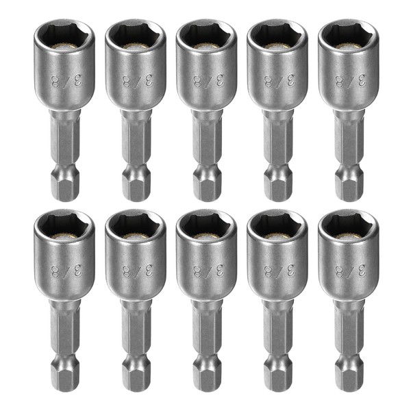 sourcing map 10pcs Hex Nut Driver Drill Bit 3/8" 6-Point
