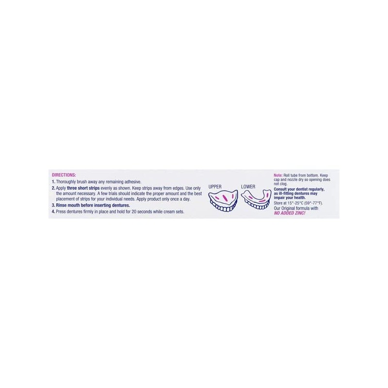 Effergrip Denture Adhesive Cream, Extra Strong Holding Power, 2.5 oz.