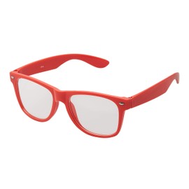 Ultra Red Adults Classic Costume Fake Glasses with Clear Lenses Retro Design For Men Women For Fancy Dress Geek Look Cosplay Hipsters World Book Day Glasses Frames Glasses Clear Lens Fashion Glasses