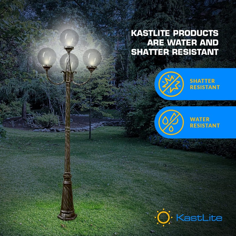 KastLite 6" Clear Acrylic Lamp Post Globe | Smooth Textured
