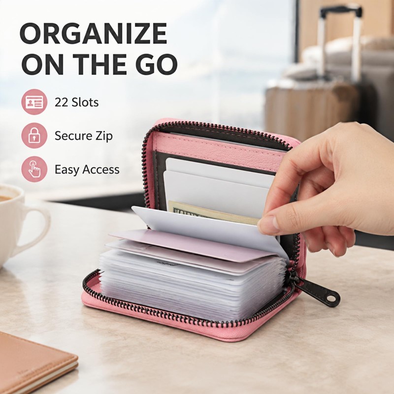 Credit Card Holder, 20 Card Slots + 2 ID Windows,