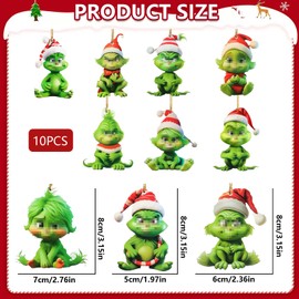 Pack of 10 Christmas Decorations, 2D Elf Christmas Decorations, Christmas Tree Decoration, Acrylic Hanging Ornament, 2024 Merry Christmas Decorations for Christmas Tree Decorations, Holiday, Party