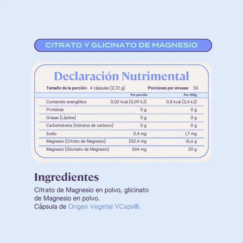 Fit Citrato Glicinato Magnesio 220 Cápsulas 496 Elemental Por Dosis