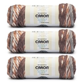 Caron Simply Soft Freckle Sienna Yarn - Paquete de 3 unidades de 5 oz/141 g - Acrílico - #4 Worsted (mediano) - 235 yardas - Tejer, ganchillo y manualidades