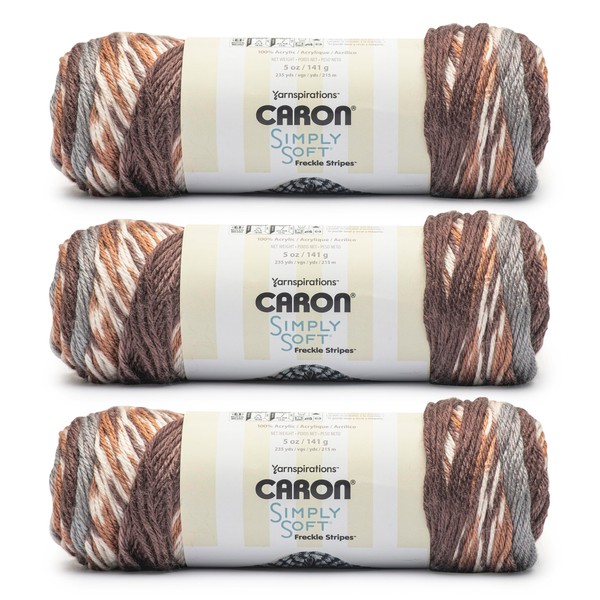Caron Simply Soft Freckle Sienna Yarn - Paquete de 3