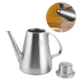 Topyond Stainless Steel Oil Pot, Olive Oil Dispenser Bottle with Handle, High Capacity Wide Spout, Easy to Pour, Cooking Oil Container for Kitchen (600ml)