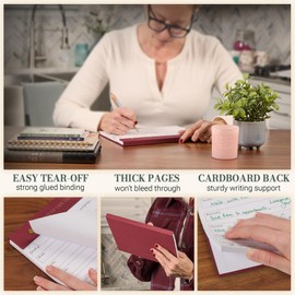 Christian Art Gifts Undated Weekly Desktop Planner, Joy of the Lord Nehemiah 8:10 Bible Verse, 60 Sheets, Burgundy Floral