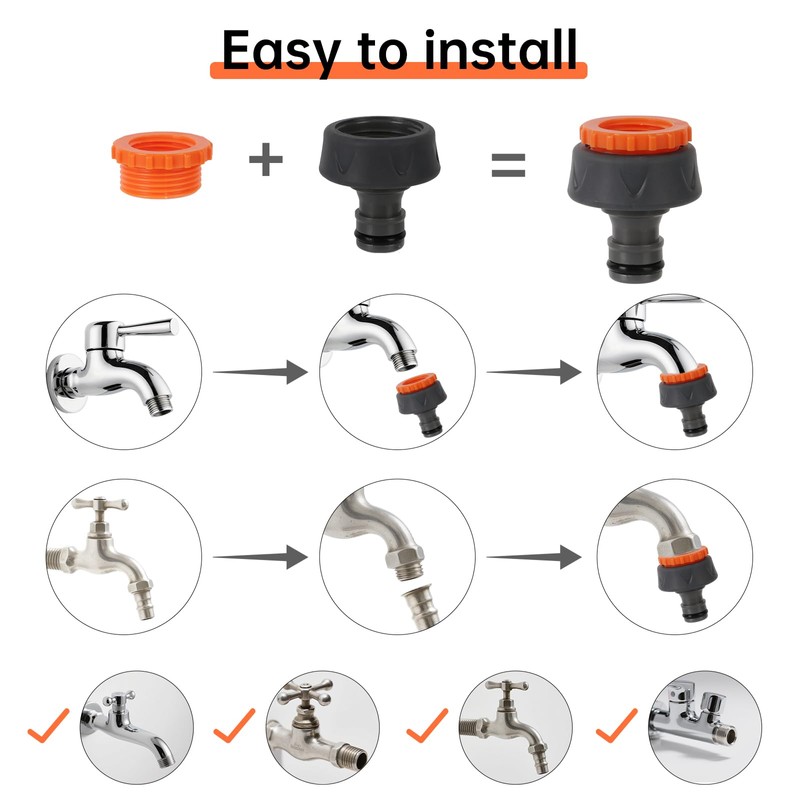 CAKKVDE 10pack Garden Hose Connector for Hose Pipe, Outside Tap