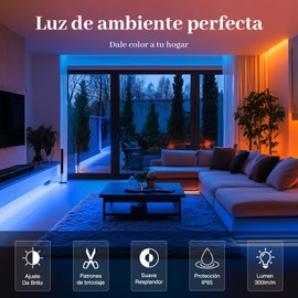 GENGXIN Tira de LED Flex RGB+ Blanco 2Mts, Luces LED 5V 5050/44P con controlador compatible,Tira Luces Led para TV alimentada por USB, Impermeable Ip65 para Decoración del Hogar y al Aire Libre