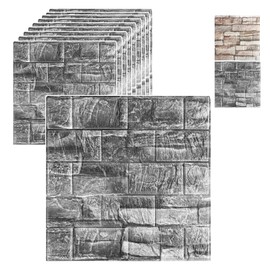 33 Pcs 3D Wall Panels Peel and Stick, 7mm Printable Faux Brick Wallpaper Sticker,3D Wall Panel Foam Brick Wallpaper,Decorative Waterproof Self Adhesive Tiles