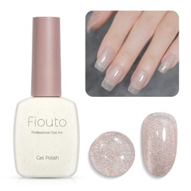 Fiouto Single Piece Sequin Sheer Color Gel Nail Transparent Transparent for Beginners Sheer Nail Nuance Nail Large Capacity 0.5 fl oz (15 ml) UV/LED Compatible (Sequin Sheer Color Gel 301)