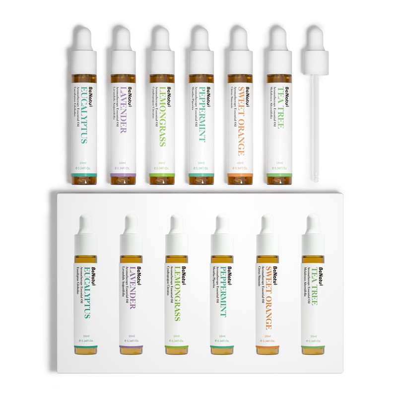 Essential Oils Set (Eucalyptus, Lavender, Lemongrass, Peppermint, Tea Tree, Orange)