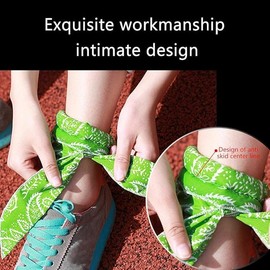 beiqilian Cooling Neck Wrap 100x5cm Green Printed Bandana Scarf for Men and Women